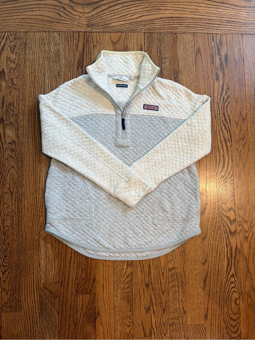 Vineyard Vines Women's Quilted Half-Zip Pullover - Light Gray